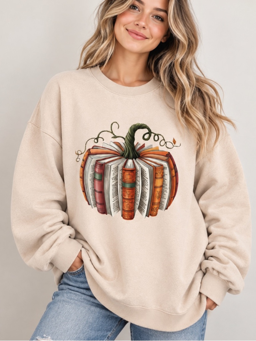 Fall Book Pumpkin Sweatshirt, Thanksgiving Book Reader Sweatshirt